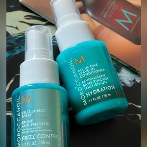 NWT MOROCCANOIL Mini All in One Leave-In Conditioner and Frizz Shield Spray Set